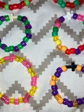 Colorful Beaded Bracelets - Assorted Bright Colors